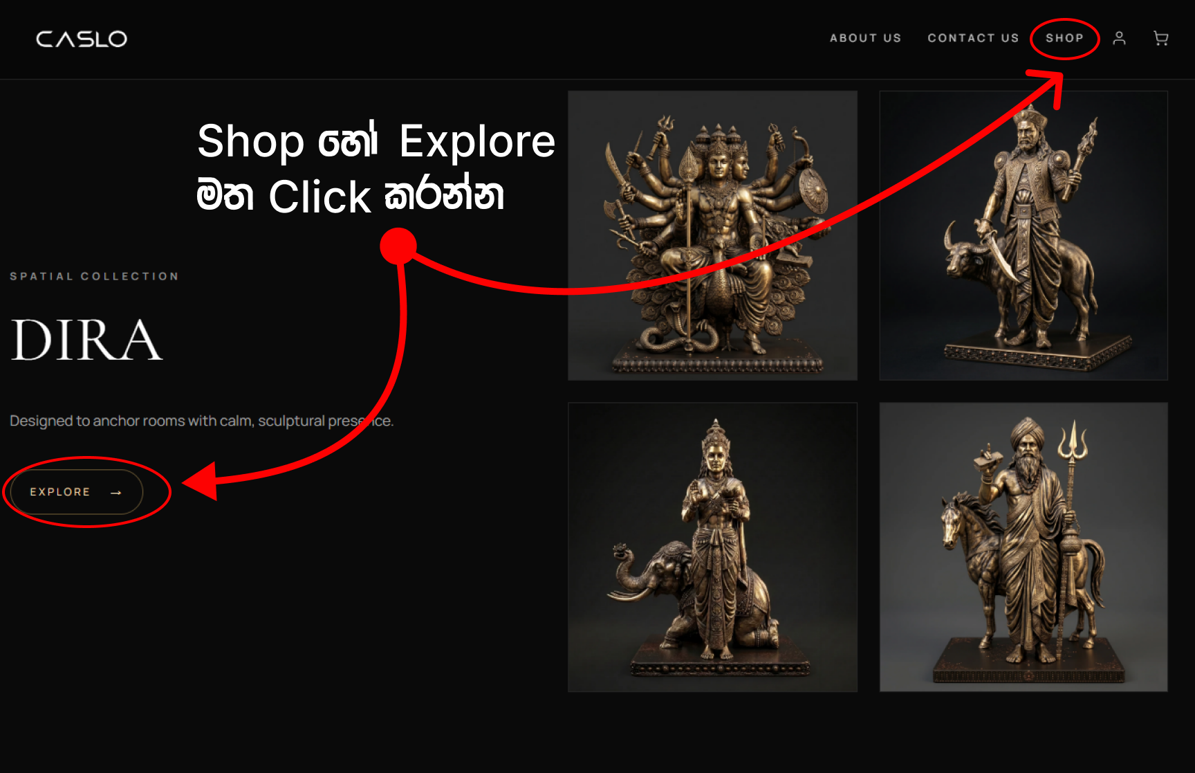 Step 1: Click Shop or Explore